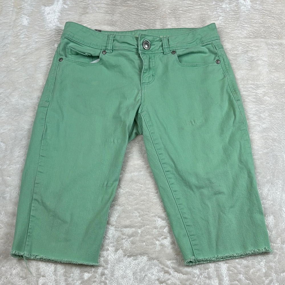 LC Lauren Conrad Green Jean Shorts